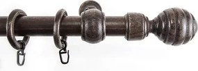 Záclonová tyč s háčikmi Granát 240 cm, tmavé drevo%