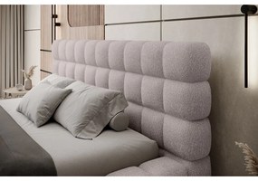 Svetloružová čalúnená dvojlôžková posteľ s úložným priestorom s roštom 180x200 cm Dizzle – ELTAP