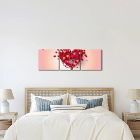 Obraz srdcového stromu (s hodinami) (90x30 cm)