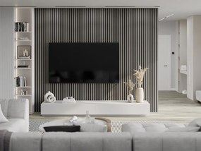 Mexen Lam-F, akustické stenové lamely 275 × 30 cm, plstený podklad 8 mm, technická dyha, dub oceľový, S105-275307-3015-006