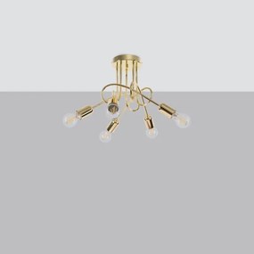 Sollux SL.1438 - Prisadený luster LOOP 5xE27/15W/230V zlatá