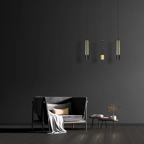 LED Luster na lanku BARS 3xGU10/4,8W/230V čierna/zlatá