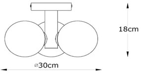 Lucide 74116/03/02 - Kúpeľňové stropné svietidlo TRUDY 3xG9/40W/230V IP44 zlatá