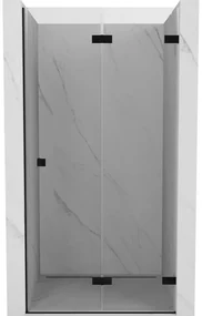 Mexen, Mexen Lunar-F pravé skladacie sprchové dvere 70 cm, priehľadné, čierne - 836-070-000-70-00-P