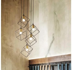 Ideal Lux - Luster na lanku ICE 5xE27/60W/230V pr. 50 cm čierna