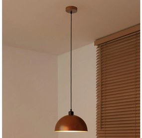 Duolla - Závesné svietidlo na lanku IRONLINE 1xE27/15W/230V pr. 27 cm medená/čierna