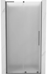 Mexen Velar L, posuvné sprchové dvere do otvoru 120 cm, 8mm sklo námraza, brúsený grafit, 871-120-003-31-95