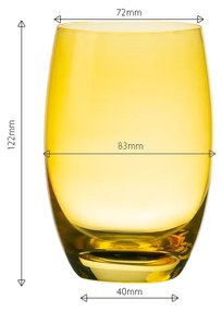Poháre Tumbler žlté 460 ml 6 ks - Optima Glas Lunasol - 322832