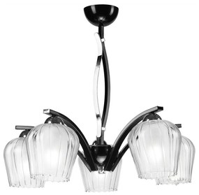 Luster na tyči PAULA 5xE27/60W/230V čierna