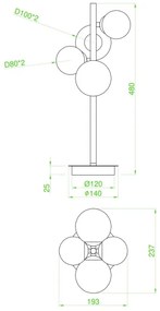 Wofi 8014.04.24.9000 - LED Stolná lampa 4xG9/3W/230V čierna