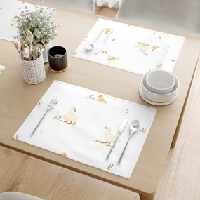 Goldea veľkonočné prestieranie na stôl 100% bavlnené plátno - kačice - sada 2ks 30 x 40 cm