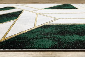 Behúň EMERALD exkluzívny 1015 glamour, marmur, geometrický zelený/zlatý - výpredaj