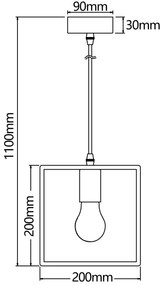 Aigostar - Drevený luster na lane 1xE27/60W/230V borovica