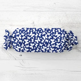 Biante Vankúš valec bonbon Sandra SA-376 Biele motýliky na modrom 15x60 cm