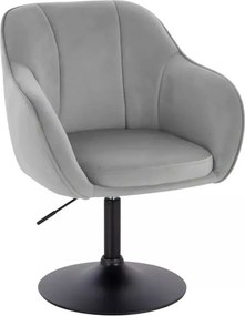 LuxuryForm DESIGN Stolička AVOLA VELUR na čiernom tanieri - svetlo šedá