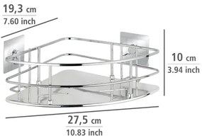 WENKO 23856800-Polica TURBO-LOC QUADRO ED. 27,5x19,3 cm nerez/lesklý chróm
