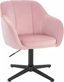 LuxuryForm DESIGN Stolička AVOLA VELUR na čiernom kríži - svetlo ružová