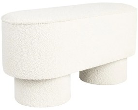 Biela lavica z textílie buklé Marcos – White Label