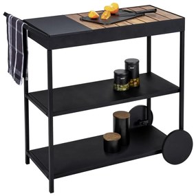 Servírovací stolík na kolieskach s doskou z akácie 40x80 cm Miro - Wenko