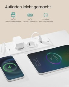 Nočný stolík BELLAH s nabíjacou stanicou LGS302WH03