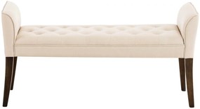 Lavica Cleopatra Chaiselongue látka, nohy antik tmavé - Krémová