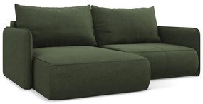 Zelená rozkladacia/s úložným priestorom rohová pohovka (ľavý roh) Nanea – Makamii