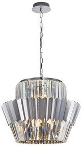 Luster Donna, 1x krištáľové/chrómové kovové tienidlo, (fi 55cm), ch