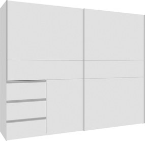 XXXLutz ŠAT. SKRIŇA S POSUV. DVERAMI, biela, 250/200/61 cm Carryhome - Skrine - 000687045706