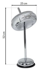 Stolná lampa Mercurio, 1x chrómové kovové tienidlo