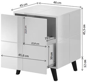 Cama Nočný stolík čierny Reja (2 ks)