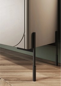 Kozmetická komoda Sonatia 150 cm s tromi dverami - kasmír / čierne nohy