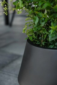 Okrúhly kvetináč BERBELIT, sklolaminát, výška 30 cm, čierny