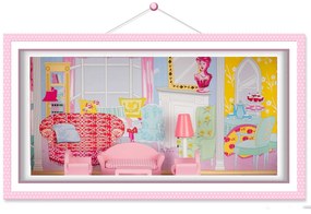 Ricokids Drevený domček pre bábiky veľký 3-poschodový s výťahom a LED osvetlením