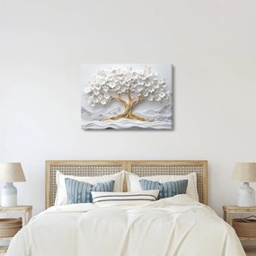 Obraz – 3D elegantný strom života plný kvetov (70x50 cm)
