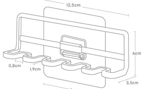 Čierny samodržiaci kovový držiak na zubné kefky Film Hook – YAMAZAKI