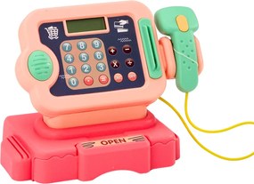 LEAN Toys Učíme sa počítať Pokladňa ovládaná mincami Svetlá Košík Zvuky Ružová