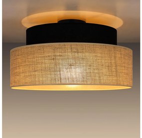 Stropné svietidlo BOHO 1xE27/60W/230V pr. 40 cm čierna/béžová