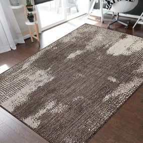 Štýlový koberec s abstraktným vzorom v hnedej farbe Šírka: 120 cm | Dĺžka: 170 cm