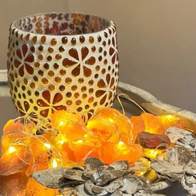 Mozaiková lampa LED - svietnik kameň Karneol KEG KVETY ZOE