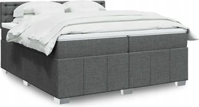vidaXL Boxspring posteľ s matracom tmavosivá 200x200 cm látka