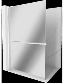 Mexen Kioto+ L sprchová stena s poličkou Walk-in 80 x 200 cm, zrkadlo, biela - 800-080-123-20-50