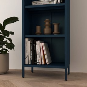 Knižnica do obývačky MARIO, 500 x 1800 x 350 mm, Modern: tmavomodrá farba