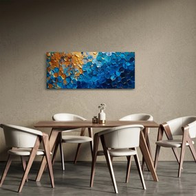 Obraz - Modrozlatá maľba (120x50 cm)