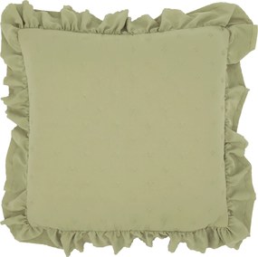 Zelená obliečka na vankúš s volánikovým okrajom Aix Soft – 50*50 cm