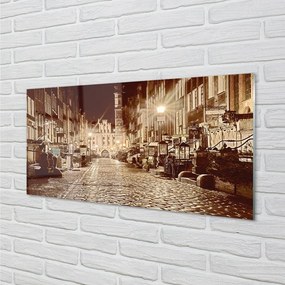 Sklenený obraz Gdańsk Staré Mesto Nočné 100x50 cm