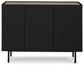 Čierna/v prírodnej farbe nízka komoda v dekore duba 110x85 cm Arista – Teulat