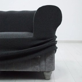 Super strečové poťahy HARMONIA antracitová taburetka (40 - 60 cm)