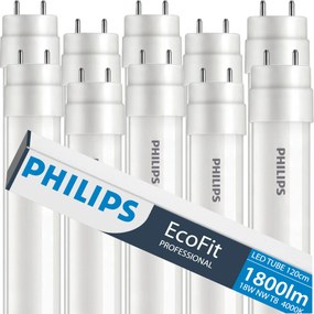 SADA 10x LED trubicové svetlo 120cm 18W 4000K 1800lm G13 Philips Neutral