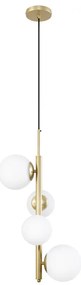 Candellux Mosadzný závesný luster Cordel pre žiarovku 4x G9 34-01559