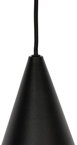 Moderné závesné svietidlo čierne s opálovým sklom 3-svetlo - Drop
